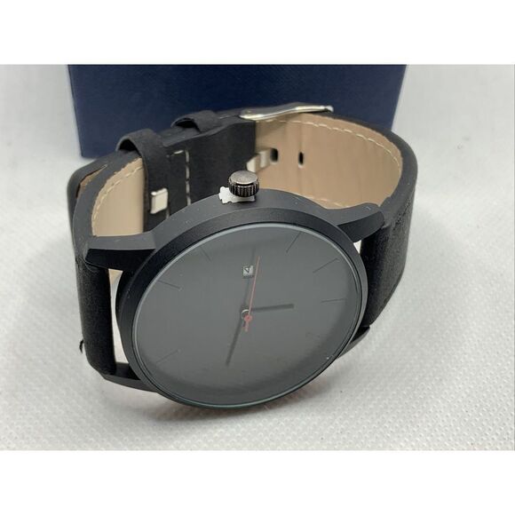 South Lane SS20-dr1-4430 Black Leather Analog Dial Quartz Genuine Watch YR30 - Picture 6 of 11